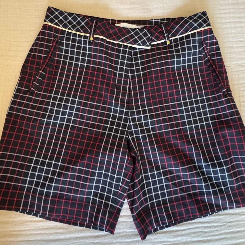 Lady Hagen Black and Red Plaid Golf  Shorts